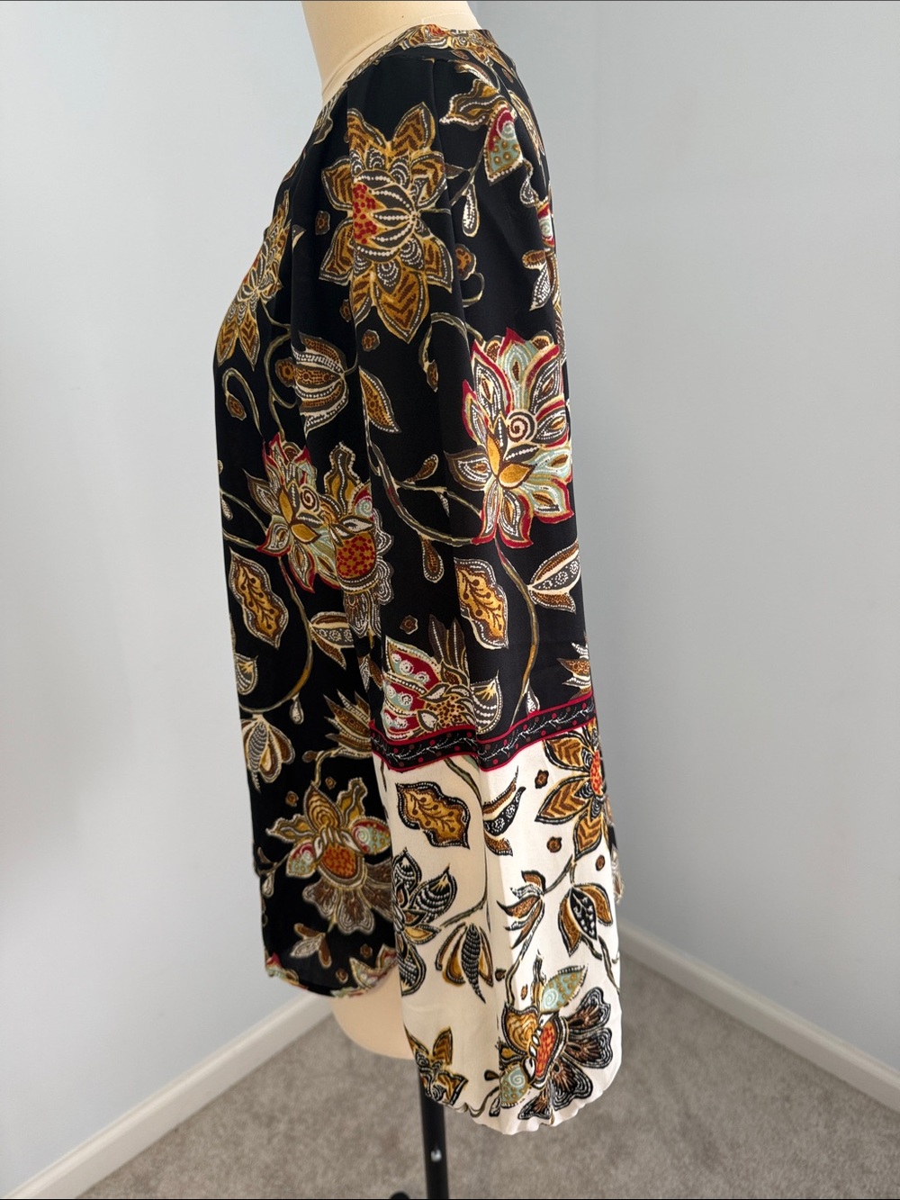 Belle by Kim Gravel BOHO tunic blouse SZM - Picture 4 of 14